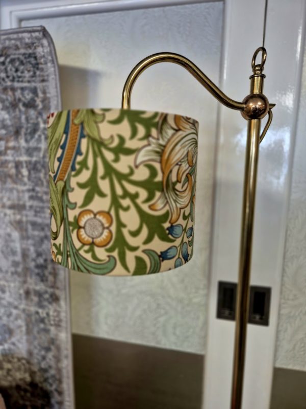 William Morris Golden Lily Brass Standard Lamp - Collection Only