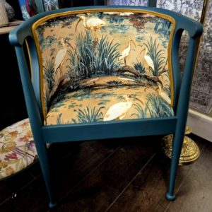 Vintage barrel back statement chair