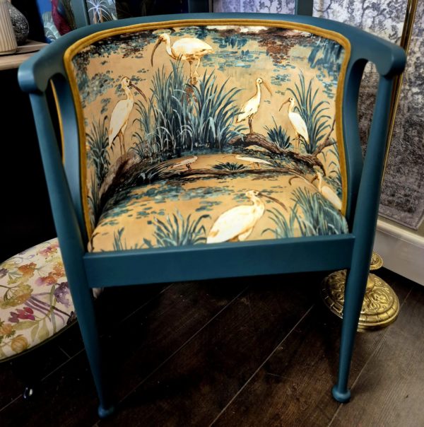 Vintage barrel back statement chair