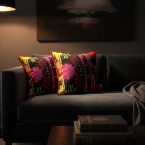 splatter cushions graffiti style bold colours