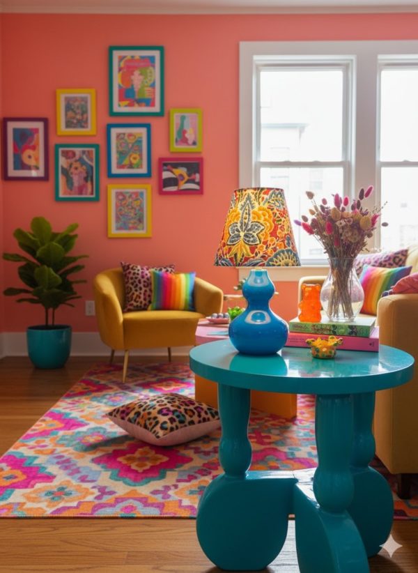 Stunning bold multicoloured side lamp - Image 2