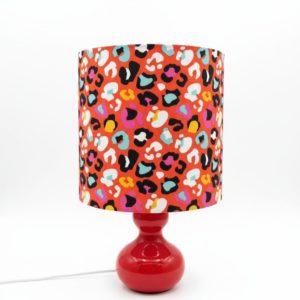 Multicoloured leopard print lamp