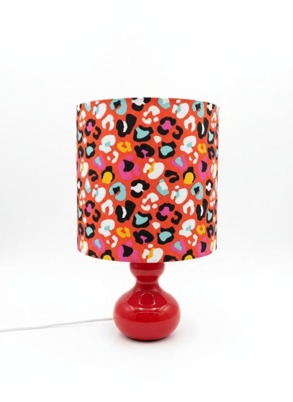Multicoloured leopard print lamp