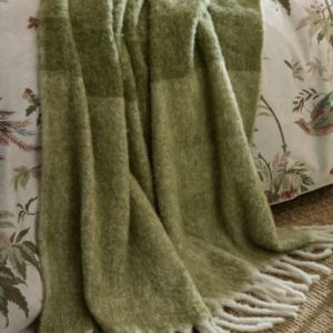 Laura Ashley Bronwen Throw Olive Green