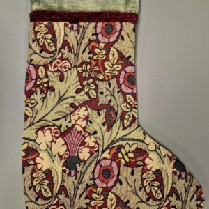 Stocking Red Green Floral Morris