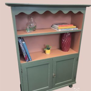 Hand-Painted Scalloped Shelving & Cupboard Unit