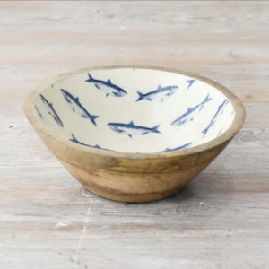 Small wooden fish bowl
