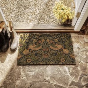 Strawberry Thief Outdoor Coir Door Mat Navy 75x45cm