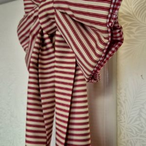 statement fabric door bow red ticking & gingham lined